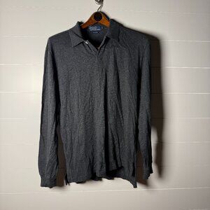 Polo Ralph Lauren Men's Long Sleeve Polo 100% Cotton Gray Sz Medium